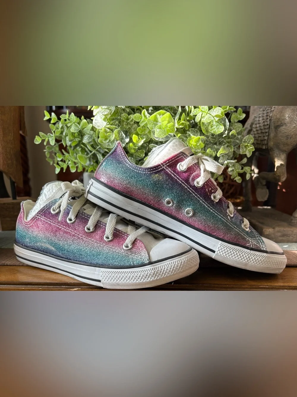 Converse Kids Glitter Gradient Low Top Sneakers - Pink Blue Purple